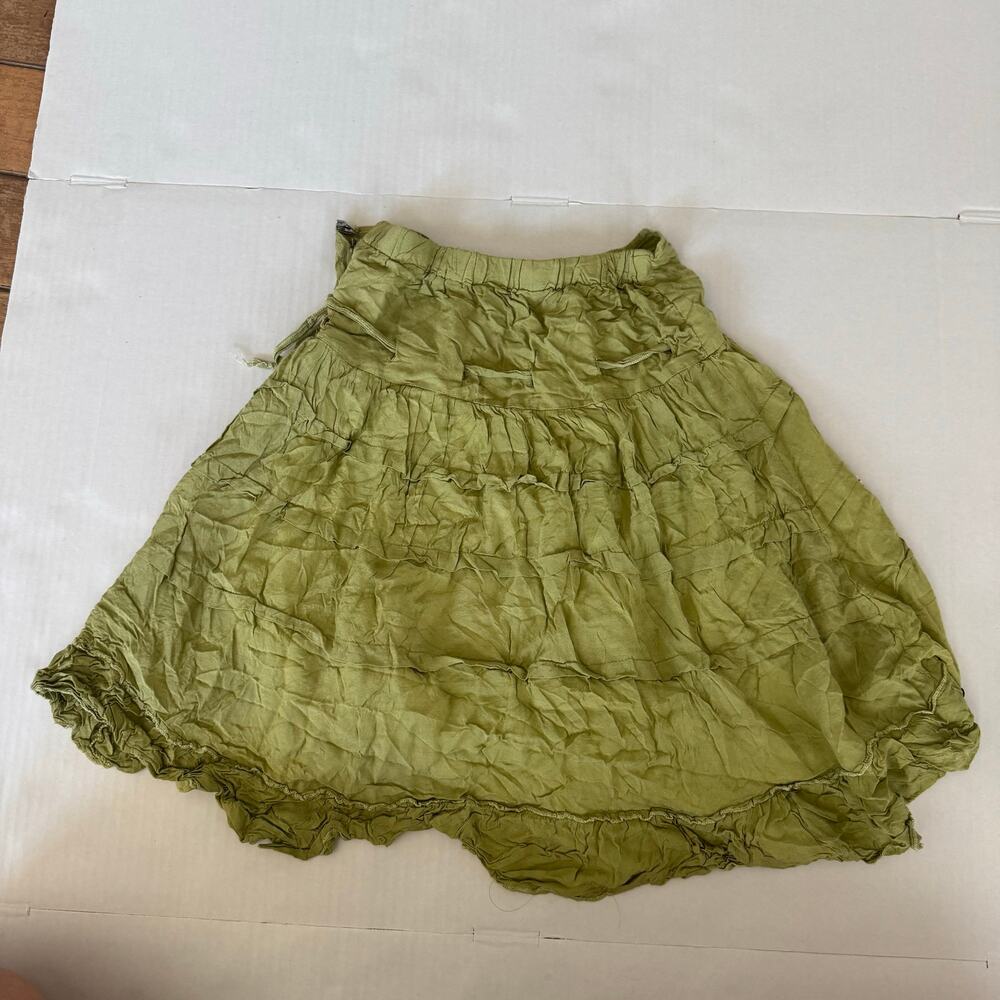 Beaded Small Green skirt Boho cottegecore flowy whimsy fairycore embroidered - Picture 6 of 13
